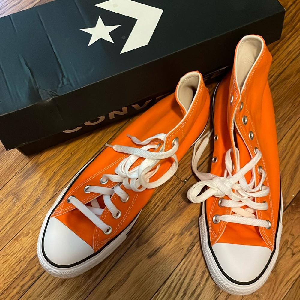 Orange Converse All Star High Top Chuck Taylor